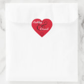 Sticker Cœur Mariage d'enveloppe rouge V2 (Sac)