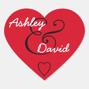 Sticker Cœur Mariage d'enveloppe rouge V2