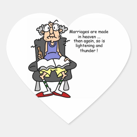 Sticker Cœur Mariage, Éclair, Humour tonnerre (Devant)