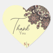 Sticker Cœur Mariage élégant inspiré par Mandala (Devant)