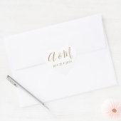 Sticker Cœur mariage élégant or blanc monogramme (Enveloppe)