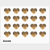 Sticker Cœur Mariage Enregistrer La Date Éclairage Or (Feuille)