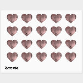 Sticker Cœur Mariage floral Dusty Rose Rose Or Élégant Glam (Feuille)