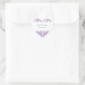 Sticker Cœur Mariage Floral Lavande Violet Vert (Sac)