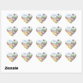 Sticker Cœur Mariage floral personnalisé (Feuille)