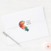 Sticker Cœur ❤️ Mariage Hibiscus Serenade Paradise (Enveloppe)