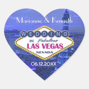Sticker Cœur Mariage Las Vegas