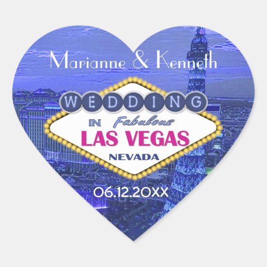 Sticker Cœur Mariage Las Vegas (Devant)