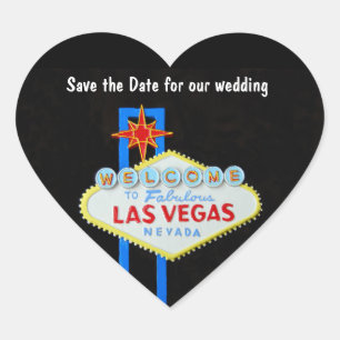 Sticker Cœur Mariage Las Vegas en forme de coeur