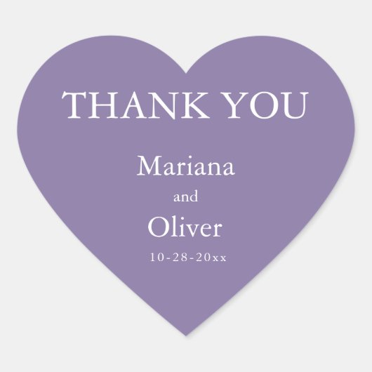 Sticker Cœur Mariage Lavender classique (Devant)