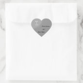 Sticker Cœur Mariage moderne gris simple (Sac)