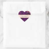 Sticker Cœur Mariage moderne violet et or marbre Abstrait (Sac)