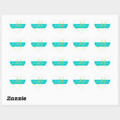 Sticker Cœur Mariage Monogramme turquoise, vert (Feuille)