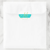 Sticker Cœur Mariage Monogramme turquoise, vert (Sac)