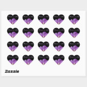 Sticker Cœur Mariage personnalisé par fleur tropicale pourpre (Feuille)