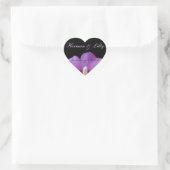 Sticker Cœur Mariage personnalisé par fleur tropicale pourpre (Sac)