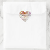 Sticker Cœur Mariage personnalisé rose et blanc (Sac)