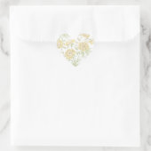 Sticker Cœur Mariage Rose Jaune (Sac)