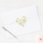 Sticker Cœur Mariage Rose Jaune (Enveloppe)