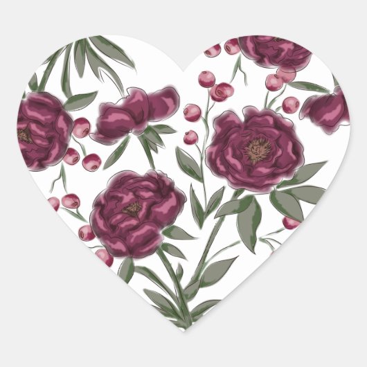 Sticker Cœur Mariage Rose Marron (Devant)