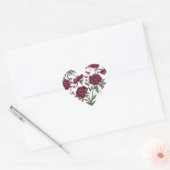 Sticker Cœur Mariage Rose Marron (Enveloppe)