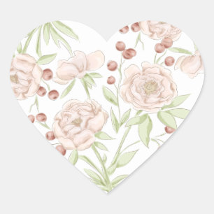 Sticker Cœur Mariage Rose Pâle