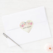 Sticker Cœur Mariage Rose romantique (Enveloppe)