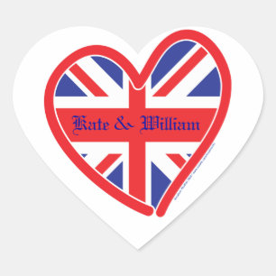 Sticker Cœur Mariage royal/Kate & William