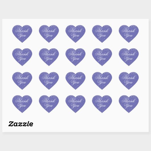 Sticker Cœur Mariage Thank You Purple Diamonds (Feuille)