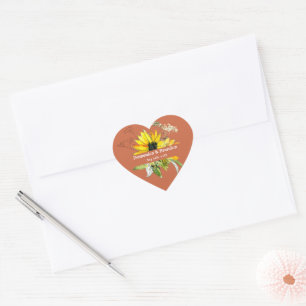 Sticker Cœur Mariage Tournesol Terracotta