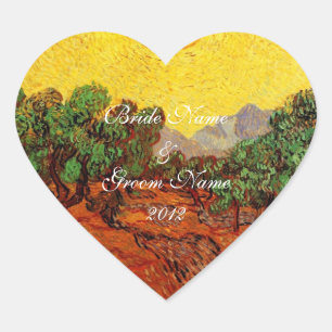 Sticker Cœur Mariages,Vincent van Gogh Oliviers