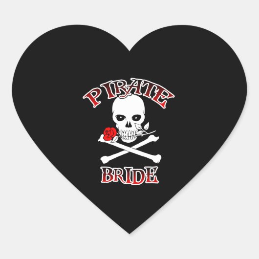Sticker Cœur Mariée pirate (Devant)