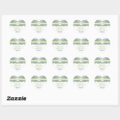 Sticker Cœur Marine Apple Green Grey Inséparables Mariage invit (Feuille)