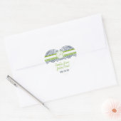 Sticker Cœur Marine Apple Green Grey Inséparables Mariage invit (Enveloppe)