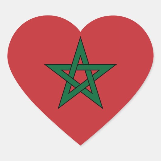 Sticker Cœur Maroc - Drapeau marocain (Devant)