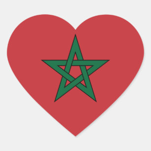Sticker Cœur Maroc - Drapeau marocain