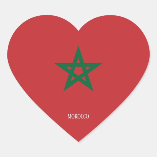 Sticker Cœur Maroc Drapeau splendide patriotique (Devant)
