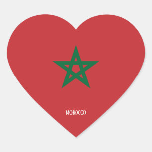 Sticker Cœur Maroc Drapeau splendide patriotique