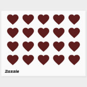 Sticker Cœur Maroon brûlé (couleur solide) (Feuille)