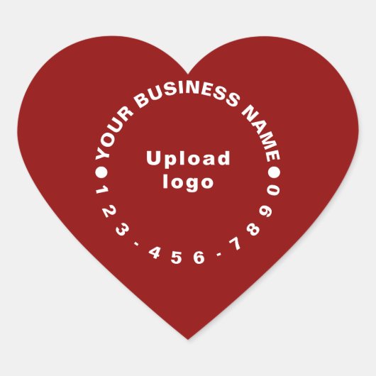 Sticker Cœur Marque commerciale avec numéro de téléphone en rou (Devant)