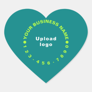 Sticker Cœur Marque commerciale avec numéro de téléphone sur ve