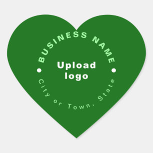 Sticker Cœur Marque d'affaires sur bâton en forme de coeur vert