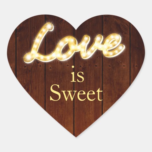 Sticker Cœur Marquee Lights Love is Sweet - barque (Devant)