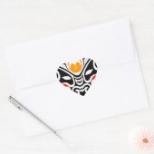 Sticker Cœur Masque de dragon tribal (Enveloppe)