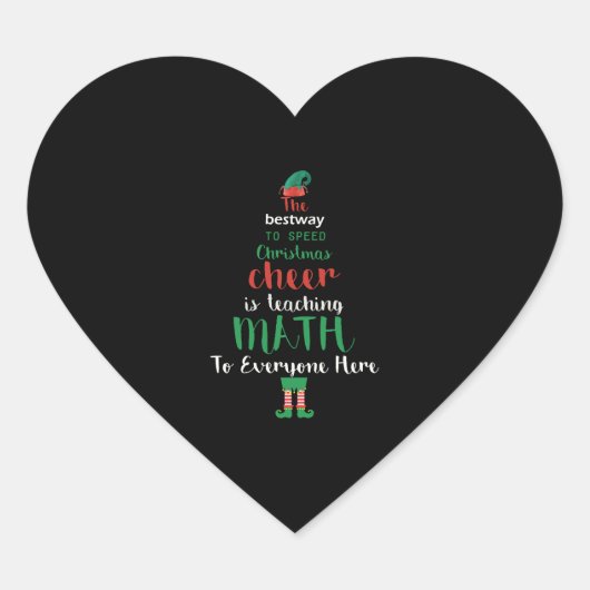 Sticker Cœur Math Enseignant Christmas Elf Cadeau design (Devant)