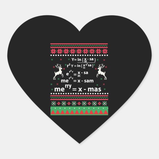 STICKER CŒUR MATH NOËL (Devant)