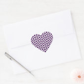Sticker Cœur Meandre violet et blanc (Enveloppe)