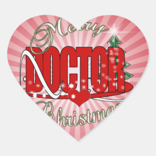 STICKER CŒUR MÉDECIN DE NOËL