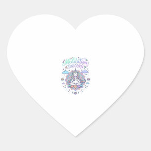 Sticker Cœur Méditation de licorne Licorne Fond blanc Vecteur