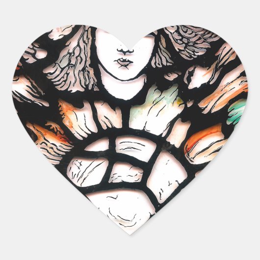 Sticker Cœur Méditation en couleurs (Devant)